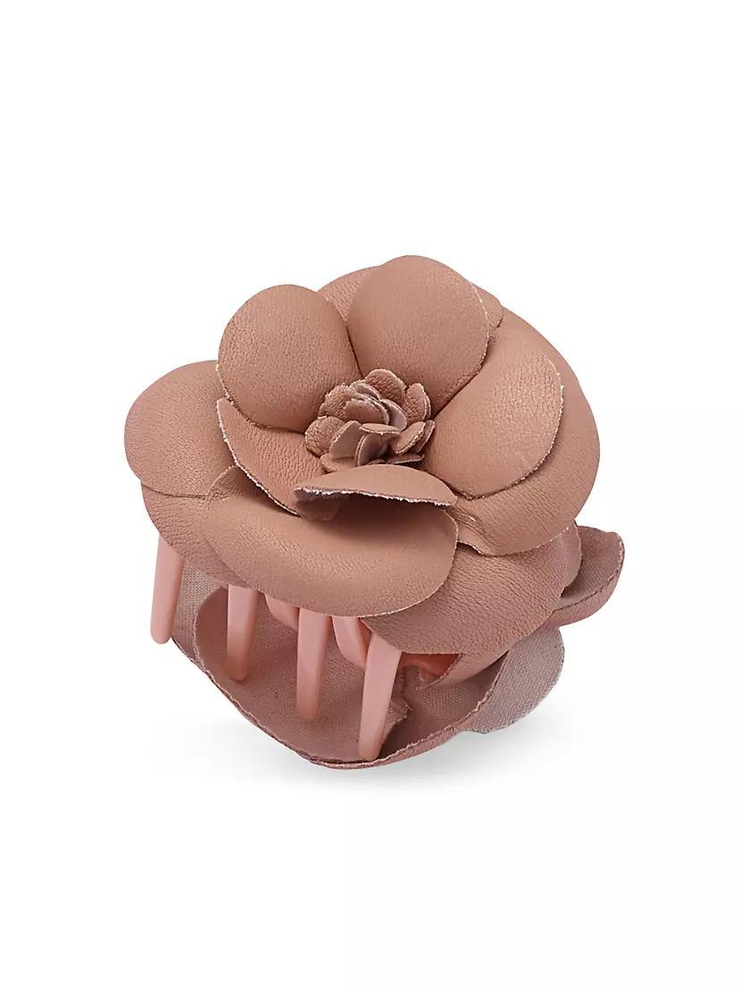 Paulina Leather Rosette Medium Claw Clip Product Image