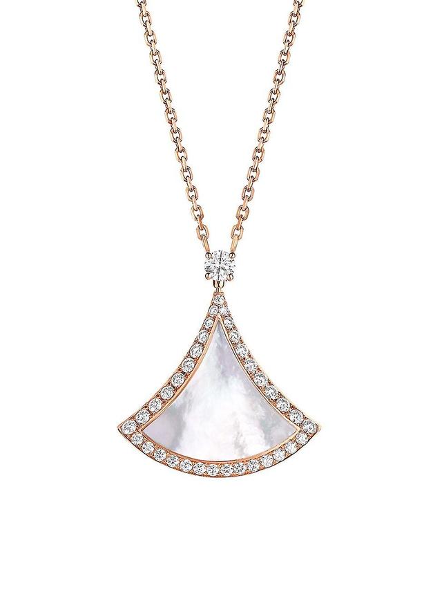 Womens Divas Dream 18K Rose Gold, Mother-Of-Pearl, & Diamond Pendant Necklace Product Image