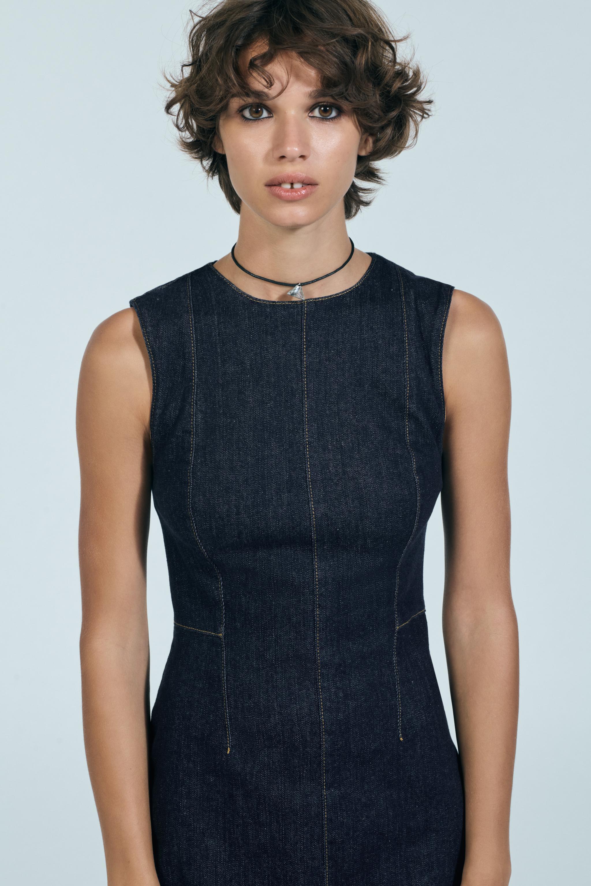 DENIM TRF DRESS Product Image