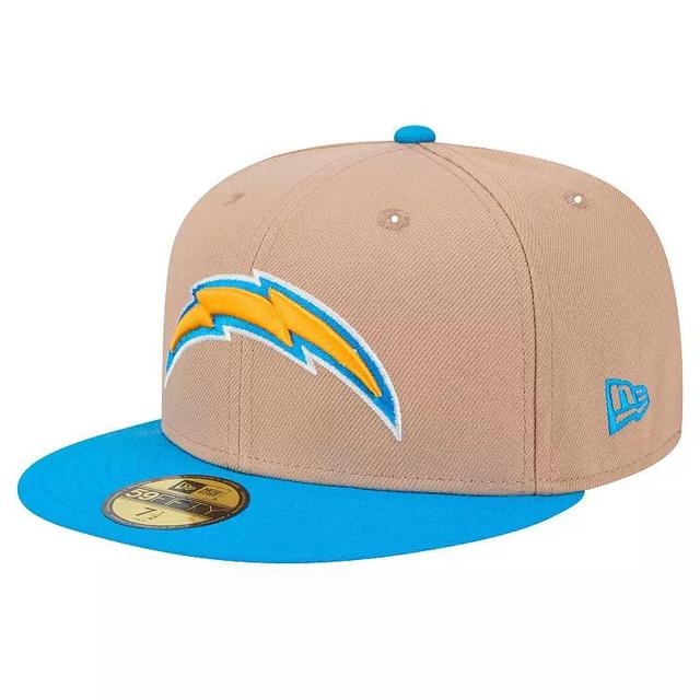 Mens New Era Tan Los Angeles Chargers Logo Main 59FIFTY Fitted Hat Product Image