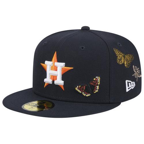 New Era Womens Astros 59Fifty Felt Fitted Cap - Navy/Navy Product Image