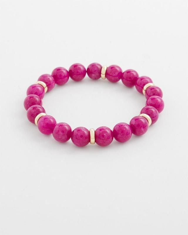 Magenta Beaded Stretch Bracelet Product Image