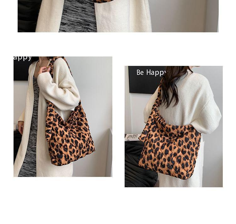 Leopard Print Quilted Crossbody Bag Product Image