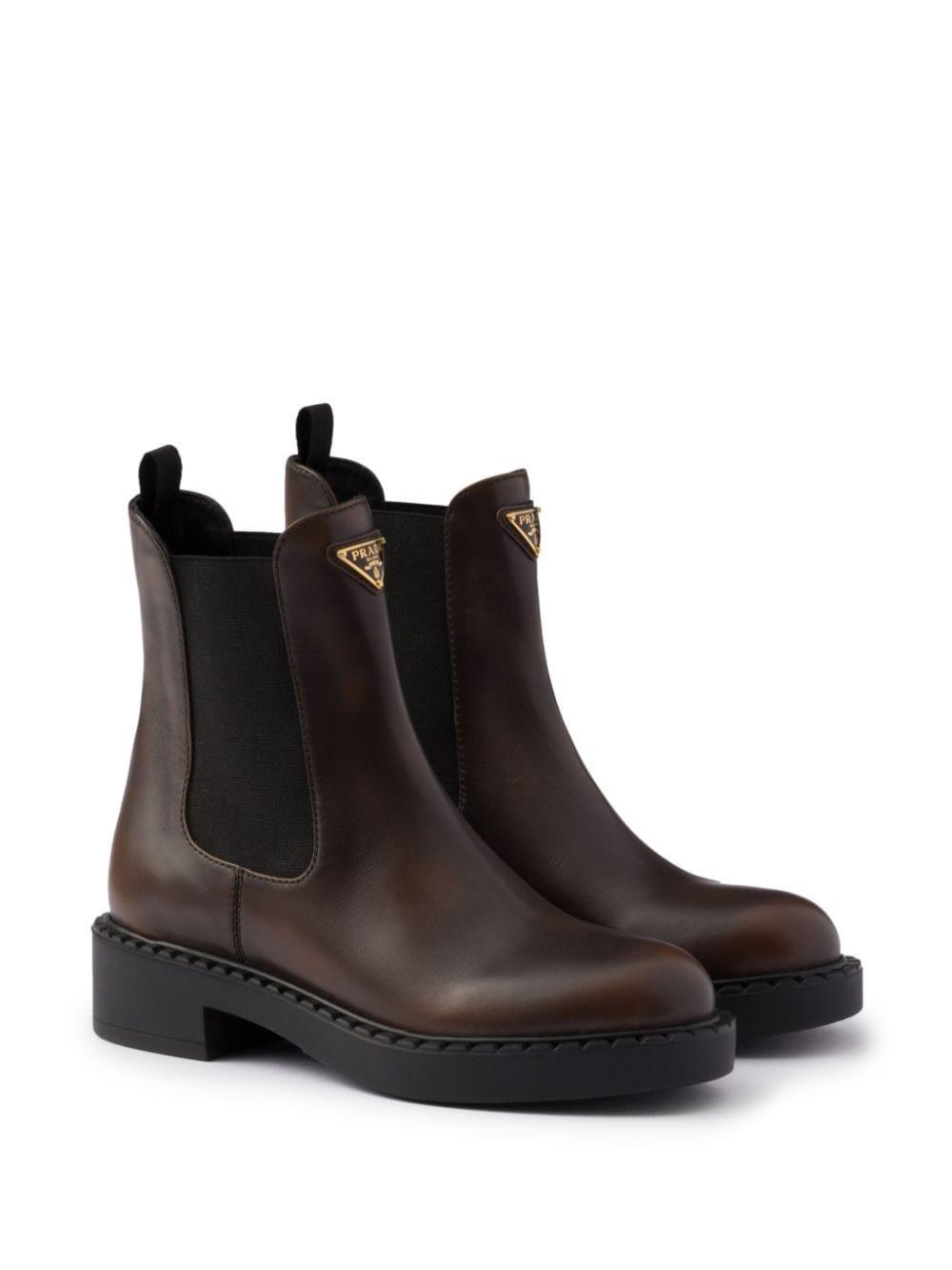 50mm Leather Chelsea Boots In Brown Product Image