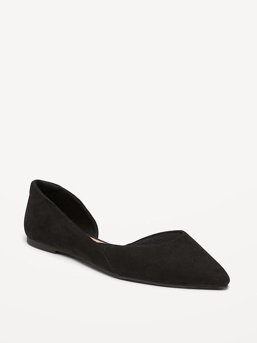 Faux-Leather D&#39;Orsay Flats Product Image