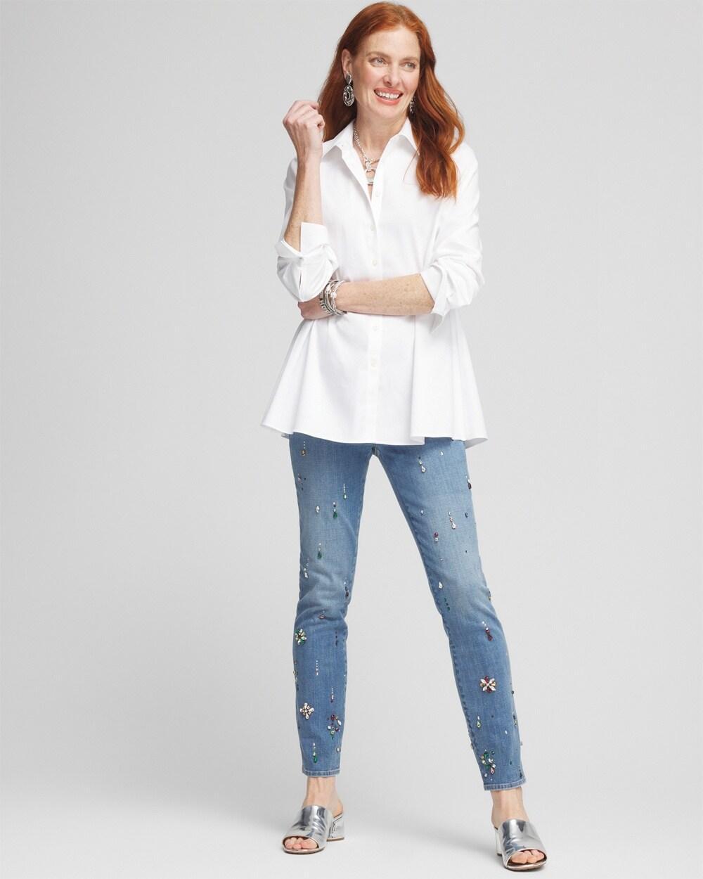 Girlfriend Embellished Ankle Jeans Product Image