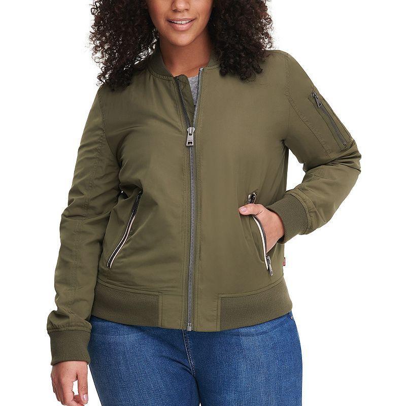 Plus Size Levis Newport Classic Bomber Jacket, Womens Pink Blush Product Image