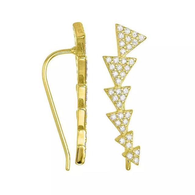 Adornia Cubic Zirconia Triangle Ear Climber Earrings, Womens, Gold Tone Product Image