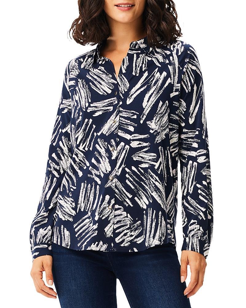 NIC+ZOE Sweet Strokes Shirt (Indigo Multi) Women's Clothing Product Image