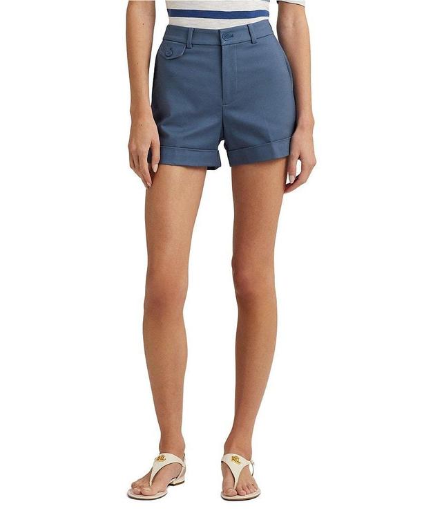 Lauren Ralph Lauren Pleated Double-Faced Cotton Shorts Product Image