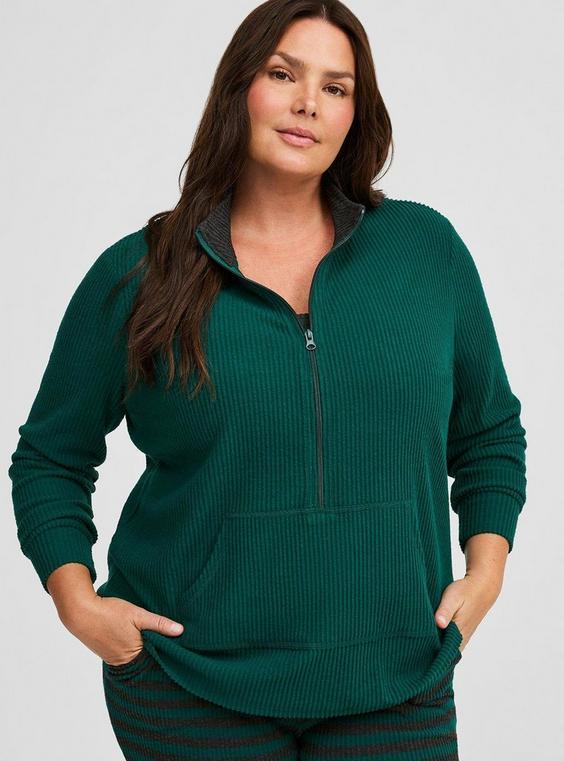 Heavy Hacci Rib Half Zip Lounge Pullover Product Image