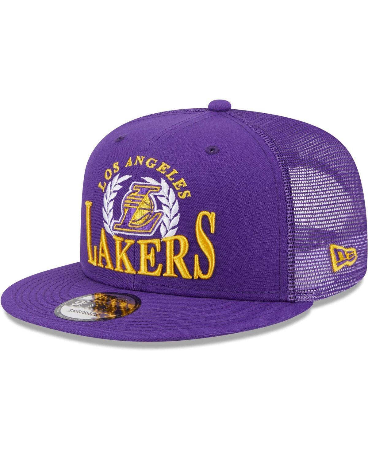 Mens New Era Purple Los Angeles Lakers Bold Laurels 9FIFTY Snapback Hat Product Image