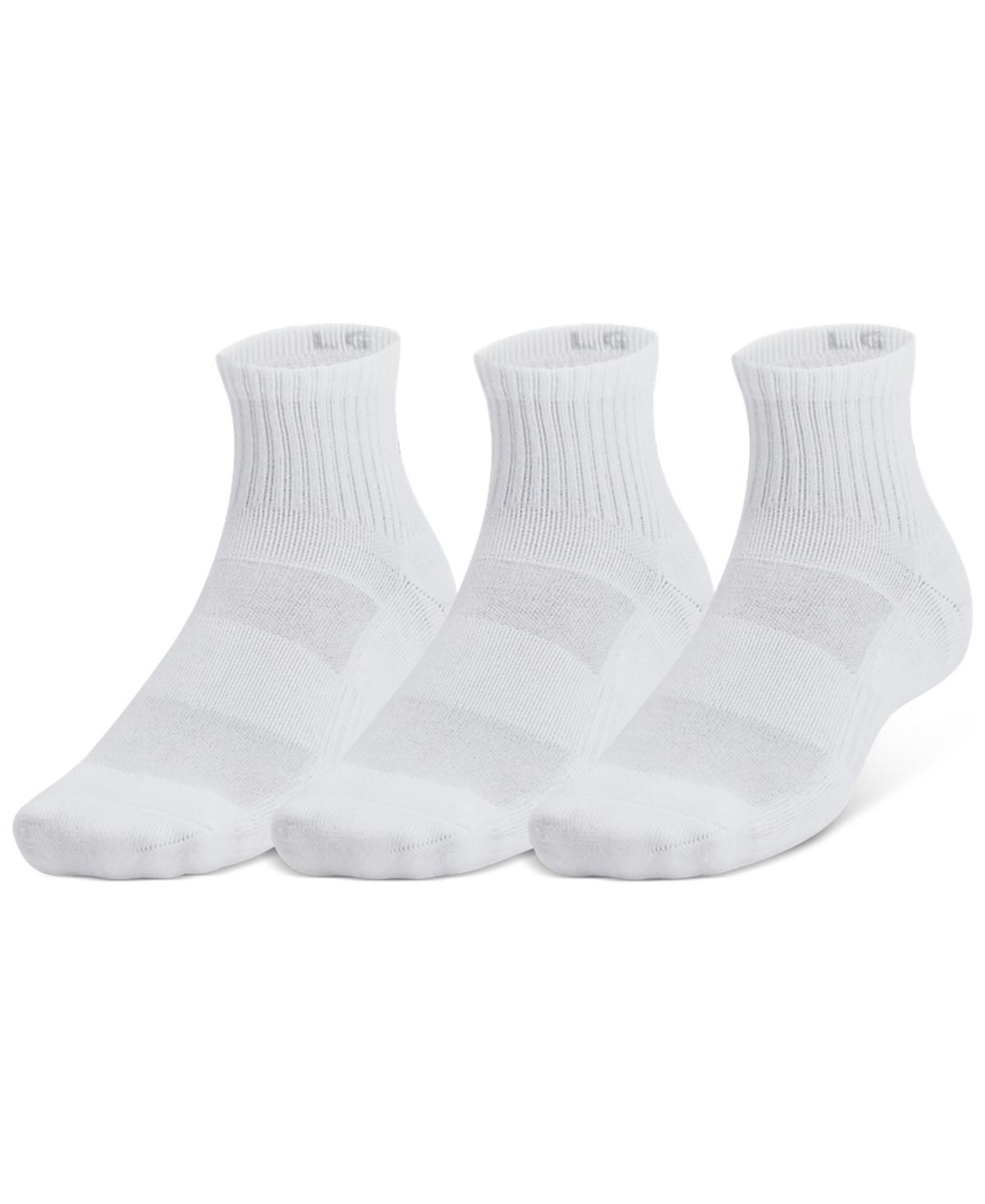 Under Armour Mens Training Cotton 3-Pk. Moisture-Wicking Quarter Socks Product Image