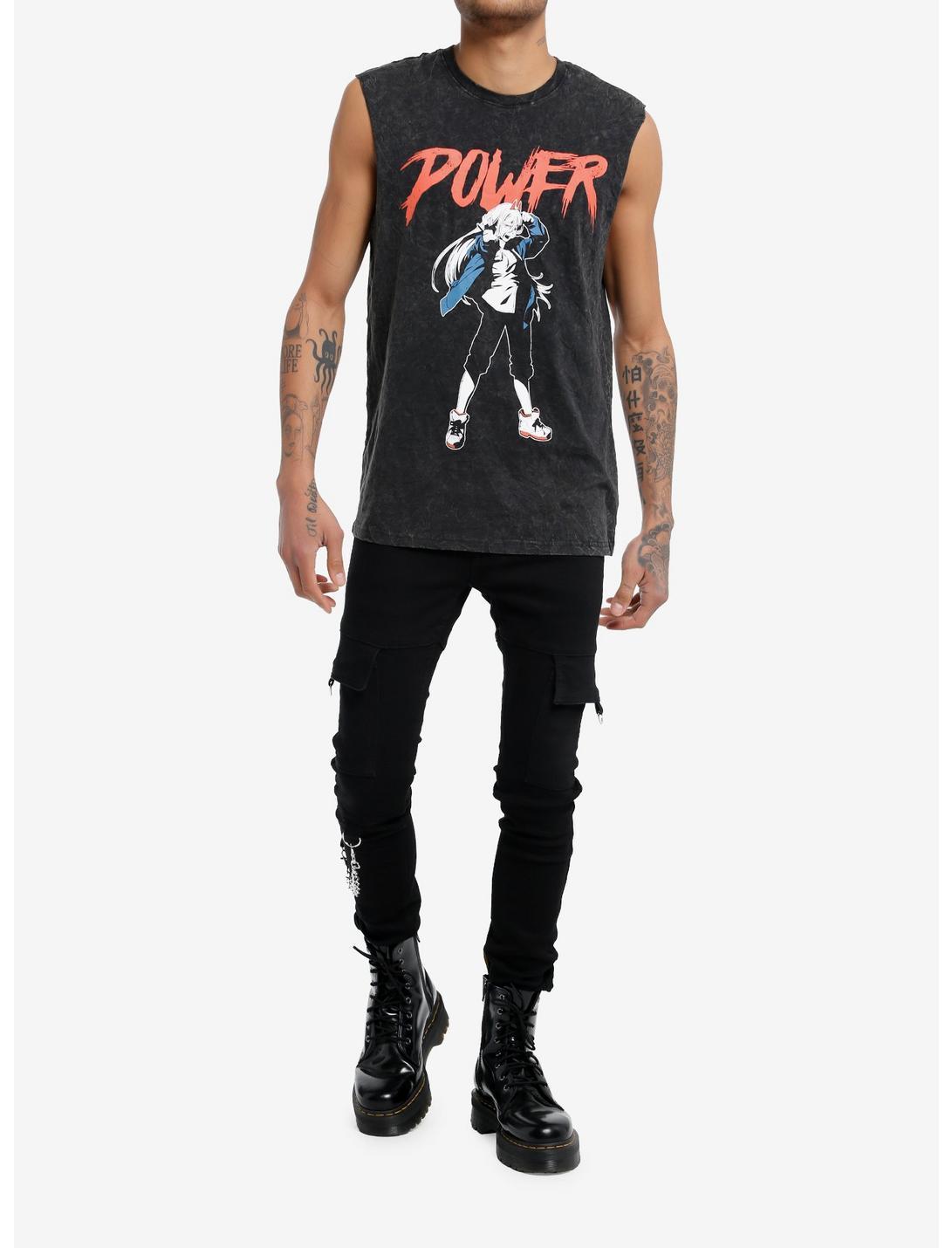 Chainsaw Man Power Dark Wash Muscle Tank Top Product Image