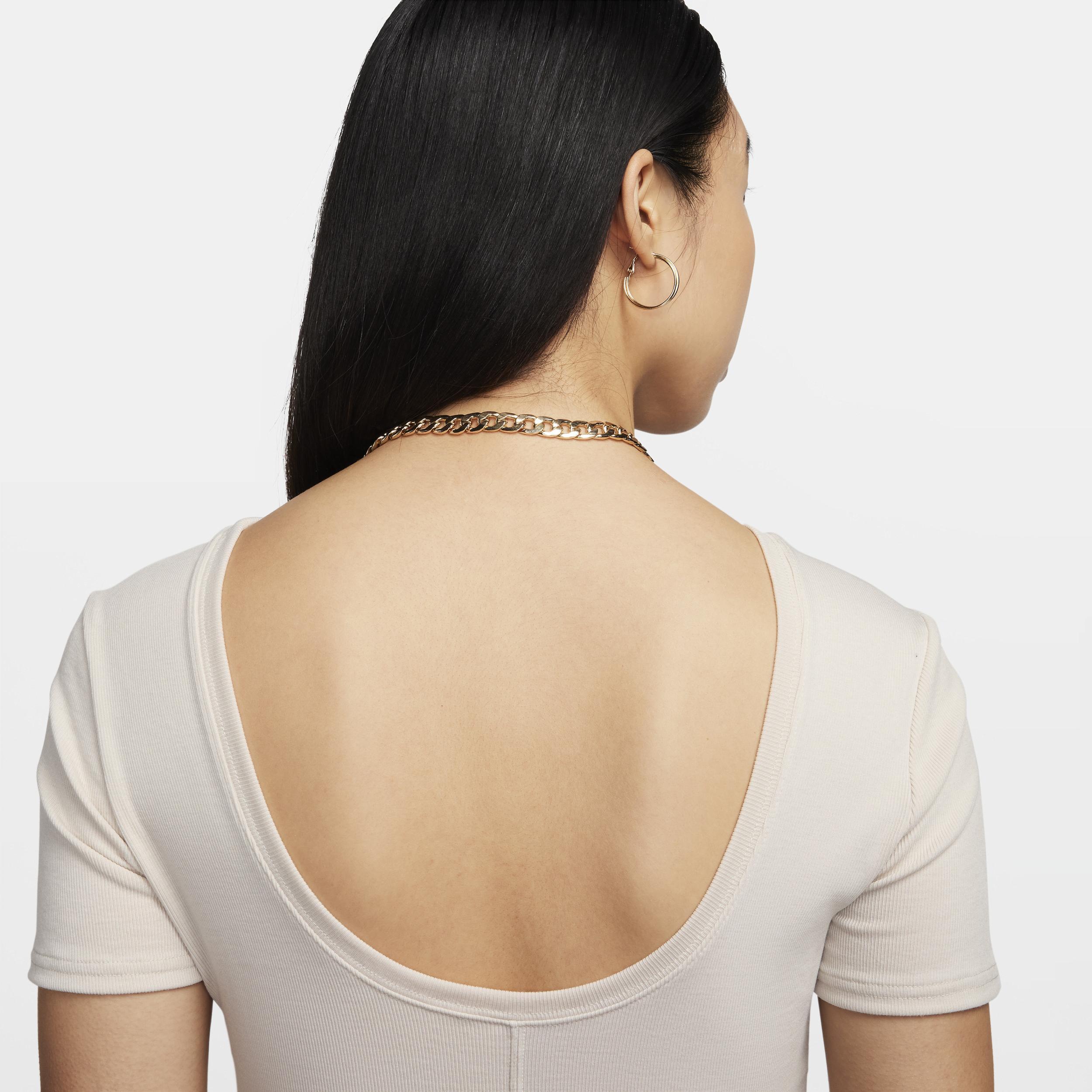 Women's Nike Sportswear Chill Knit Tight Scoop-Back Short-Sleeve Mini-Rib Top Product Image