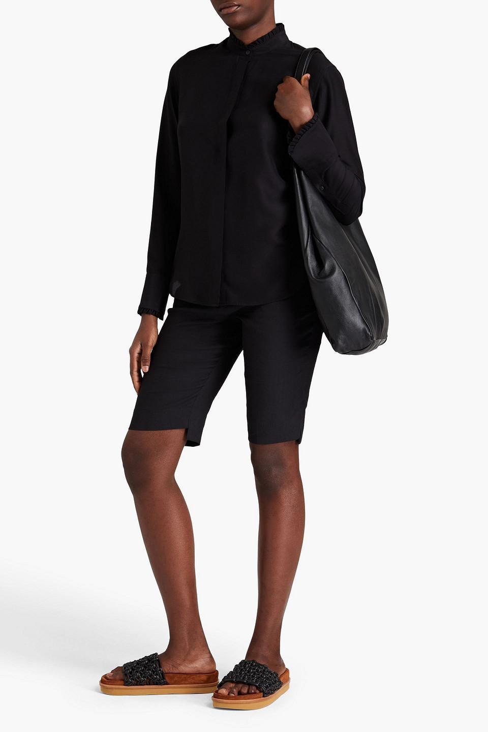 Jordan Silk-blend Crepe De Chine Shirt In Black Product Image