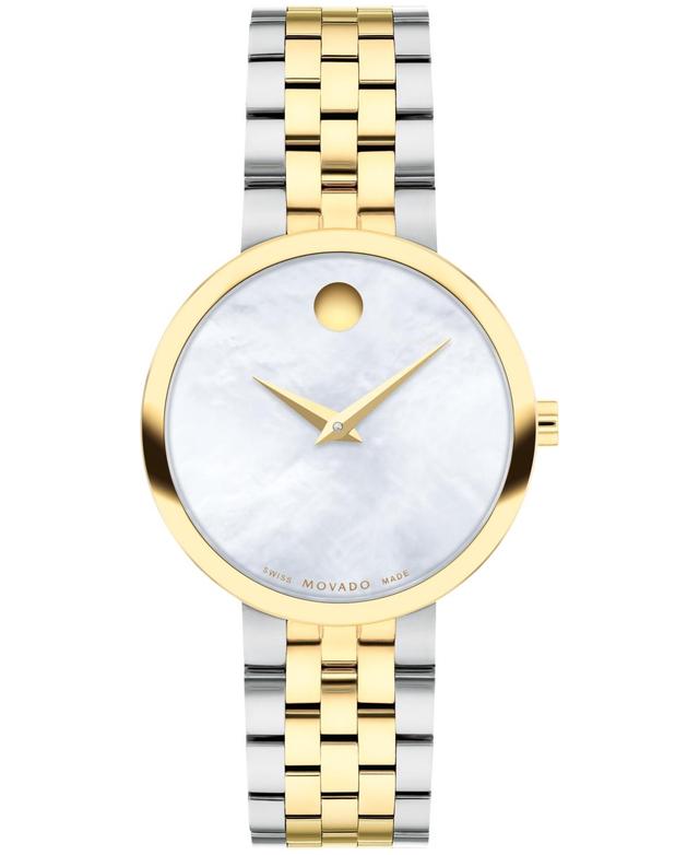 Movado Womens Museum Classic Swiss Quartz Two Tone Stainless Steel and Yellow Physical Vapour Deposition (Pvd) Watch 30mm Product Image