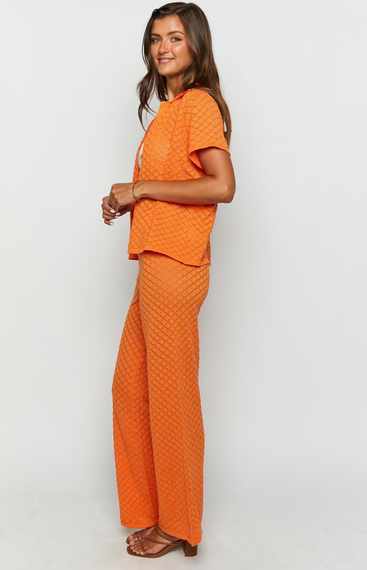 Zaida Orange Knit Pants Product Image