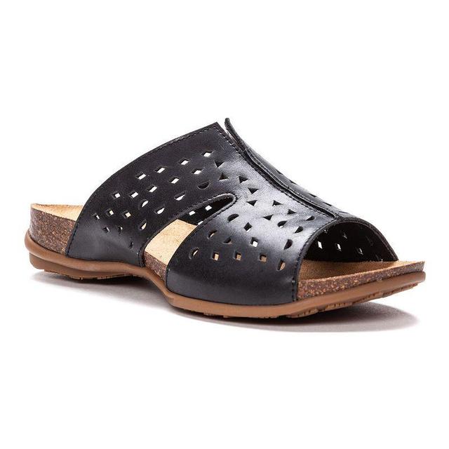 Propet Fionna Womens Leather Slide Sandals Product Image