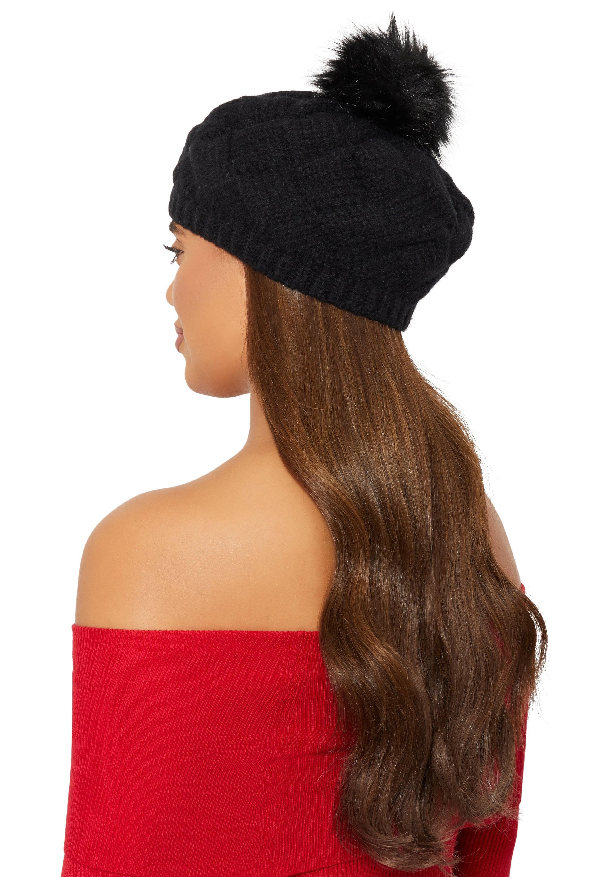 Pom Pom Knit Beret Female Product Image