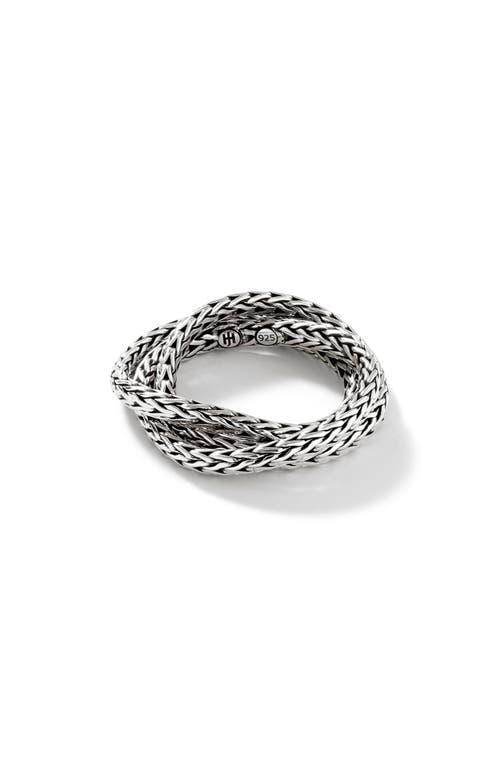 Womens Sterling Silver Interlocked Chain Ring Product Image