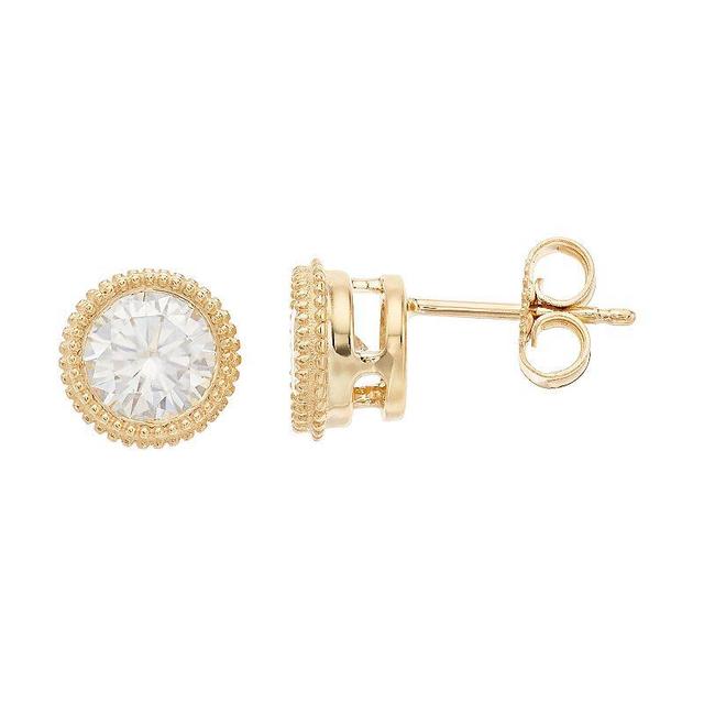 Radiant Fire 14k Gold Lab-Created Moissanite Stud Earrings, Womens Product Image