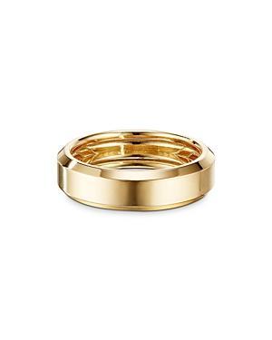 Mens Beveled Band Ring in 18K Yellow Gold Product Image