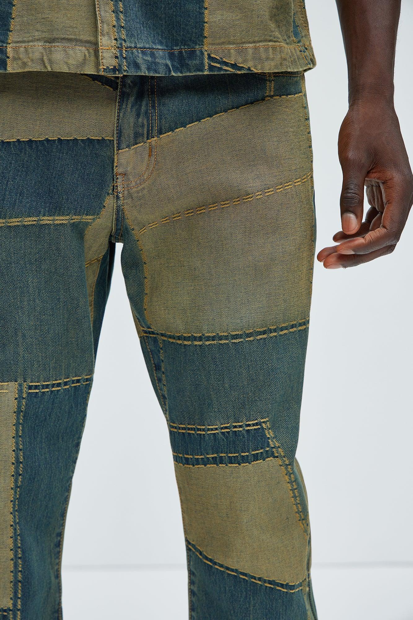 Verdugo Stacked Slim Flare Jeans - Olive/combo Product Image