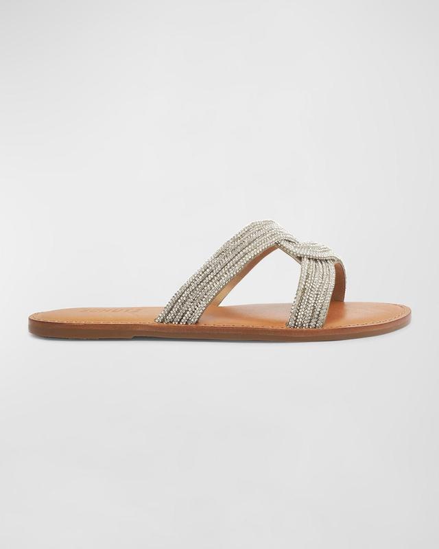 Rita Embossed Metallic Flat Sandals Product Image