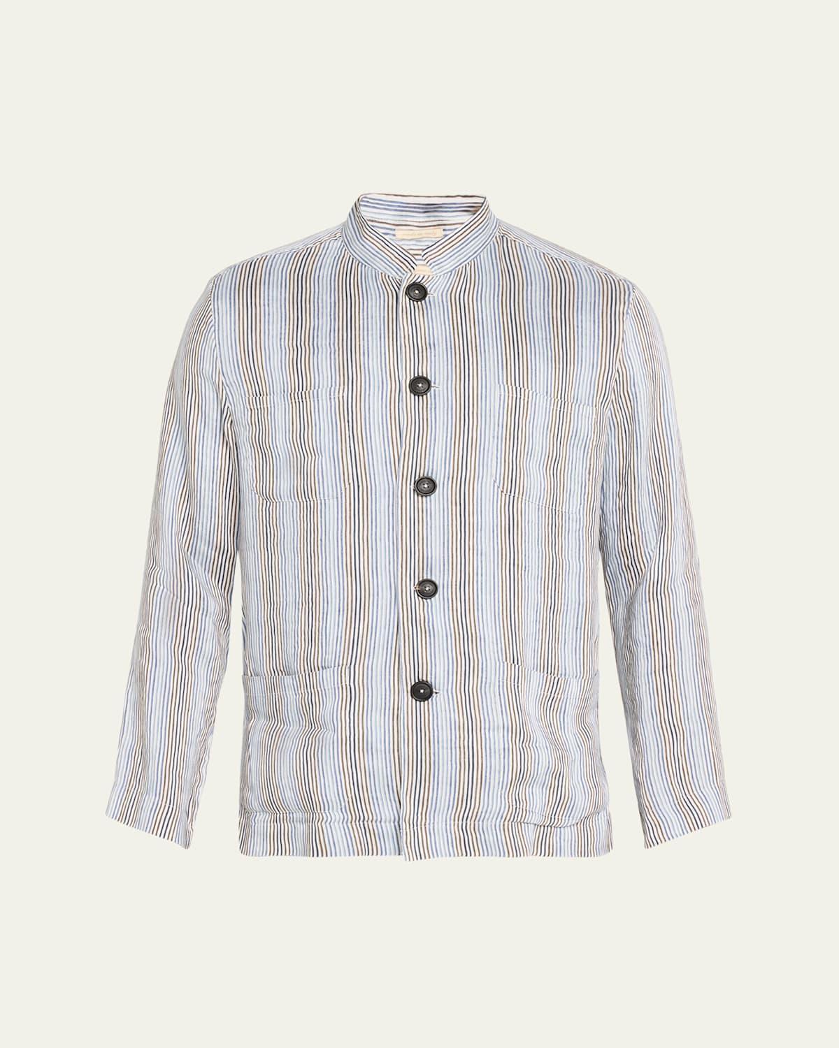 Mens Multi-Stripe Shirt Jacket Product Image