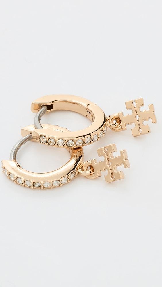 Tory Burch Eleanor Pave Huggie Earrings | Shopbop Product Image