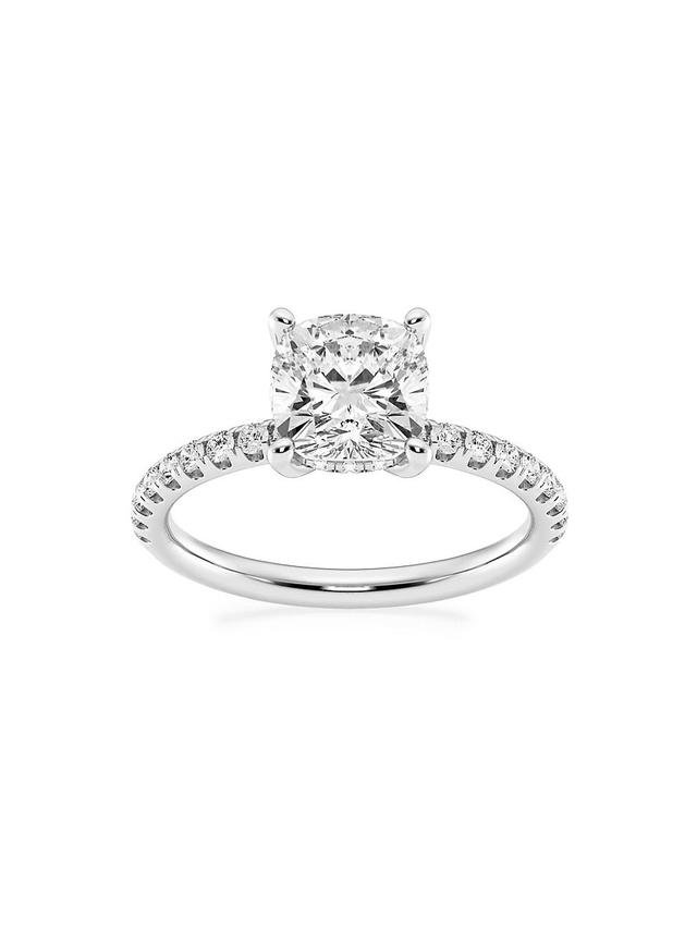 Womens Platinum & Cushion-Cut Lab-Grown Diamond Hidden Halo Ring/0.80-3.41 TCW Product Image