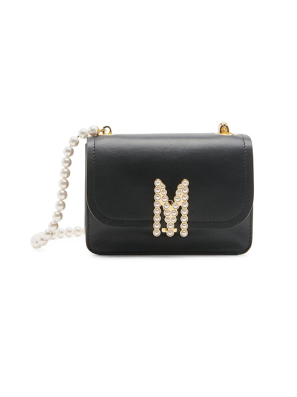 Womens Mini M Logo Pearl-Embellished Shoulder Bag Product Image