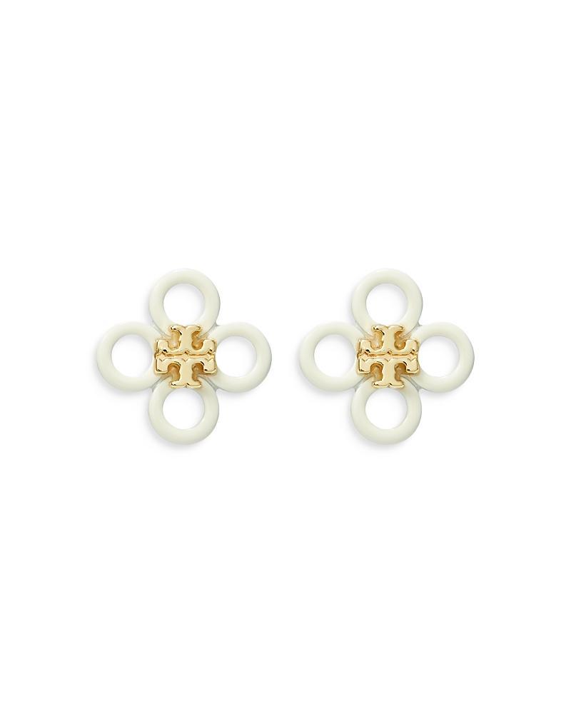 Tory Burch Small Kira Enamel Clover Stud Earrings Product Image