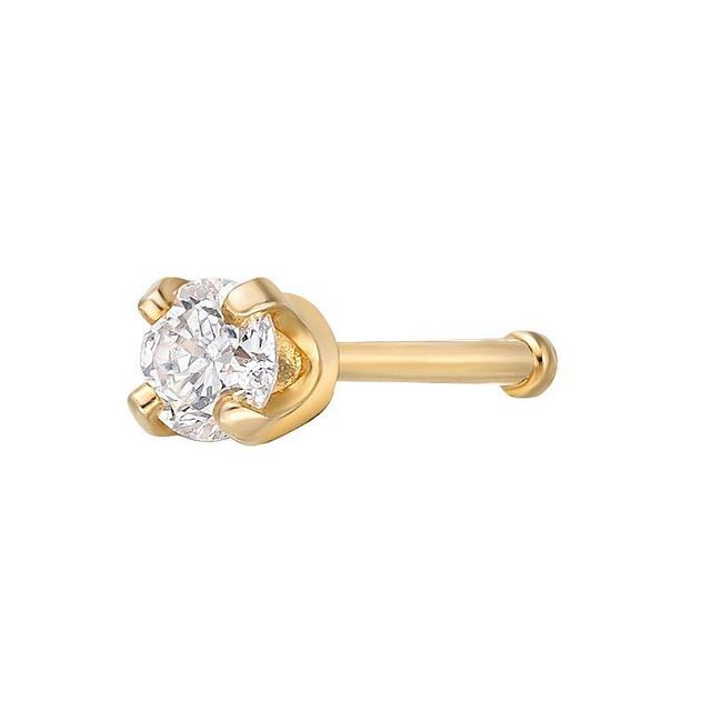 Lila Moon 14k Gold 2.7 mm Diamond Accent Nose Stud, Womens, 14k White Gold Product Image