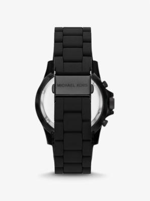 Michael Kors Men's Everest Chronograph Black Ion Plated Stainless Steel and Silicone Bracelet Watch 45mm - Black Product Image