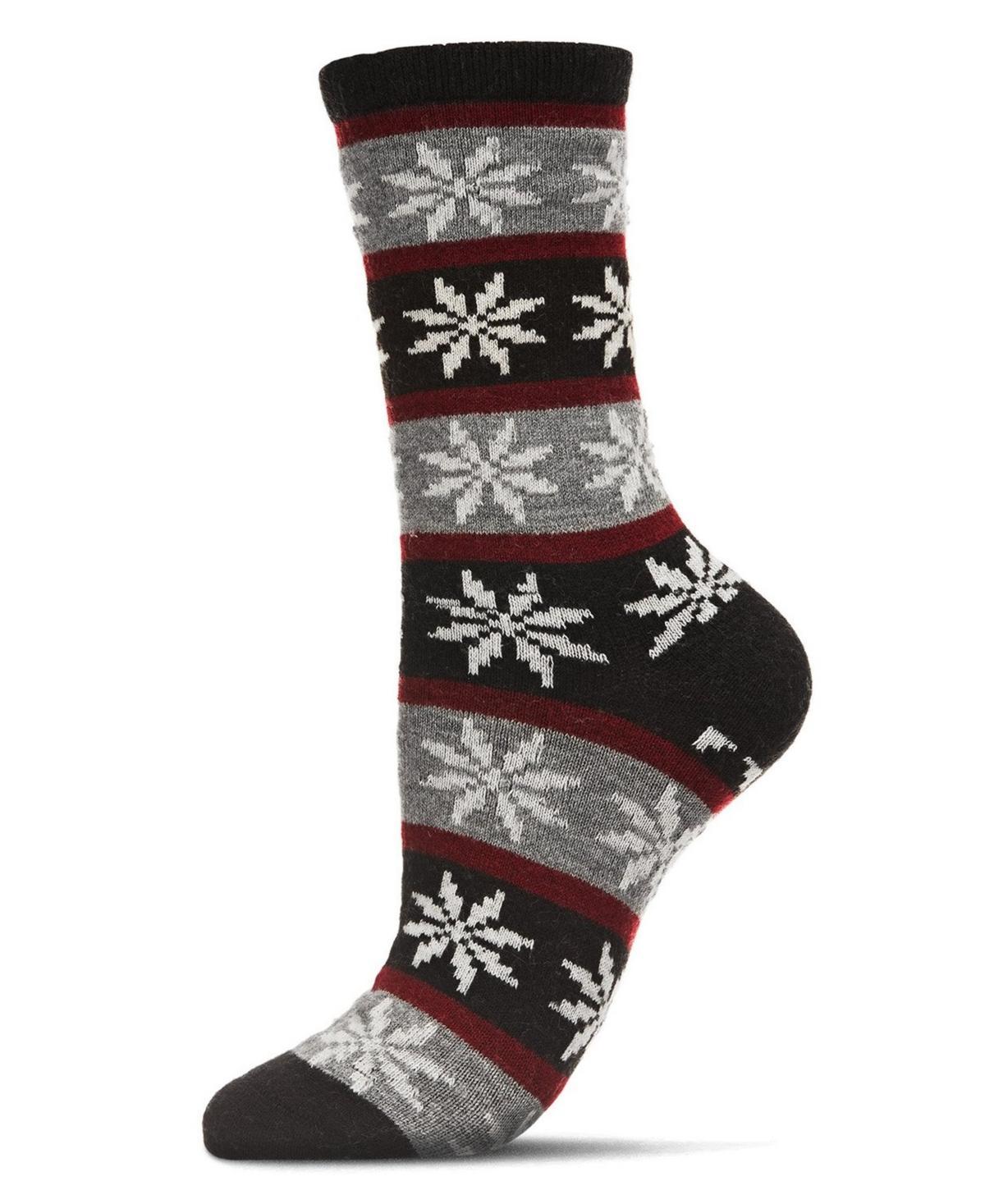 MeMoi Womens Flake Fairisle Cashmere Crew Socks Product Image