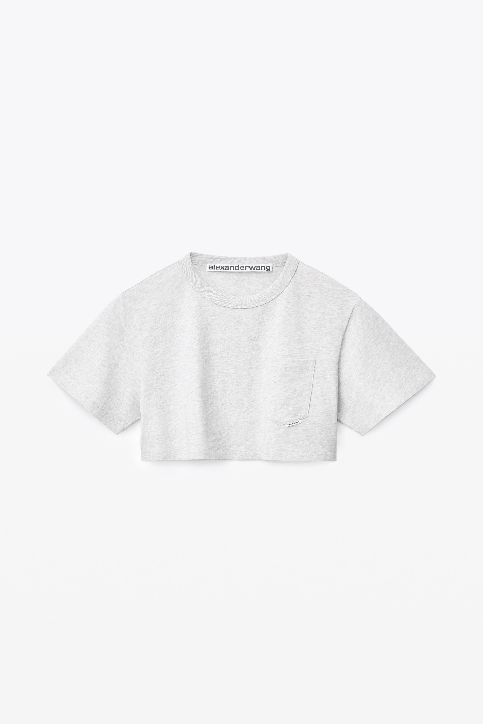 Cropped Pocket Tee In High Twist Jersey Product Image