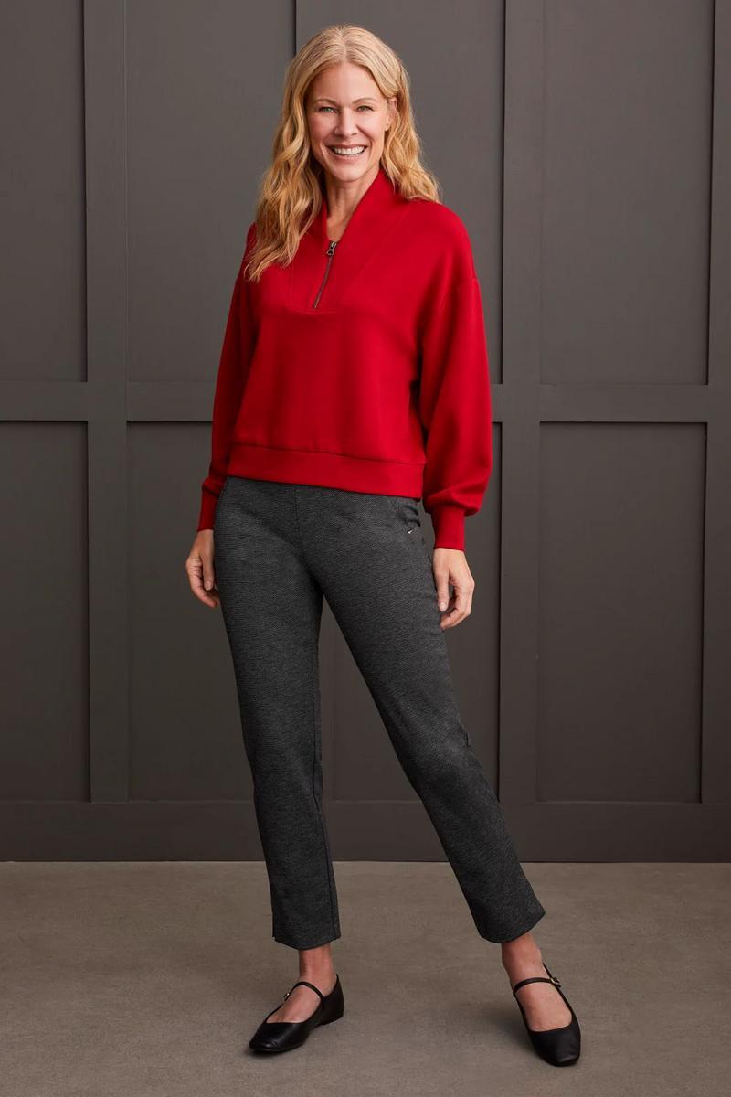 TECHNO STRETCH DOLMAN TOP WITH QUARTER ZIP Product Image