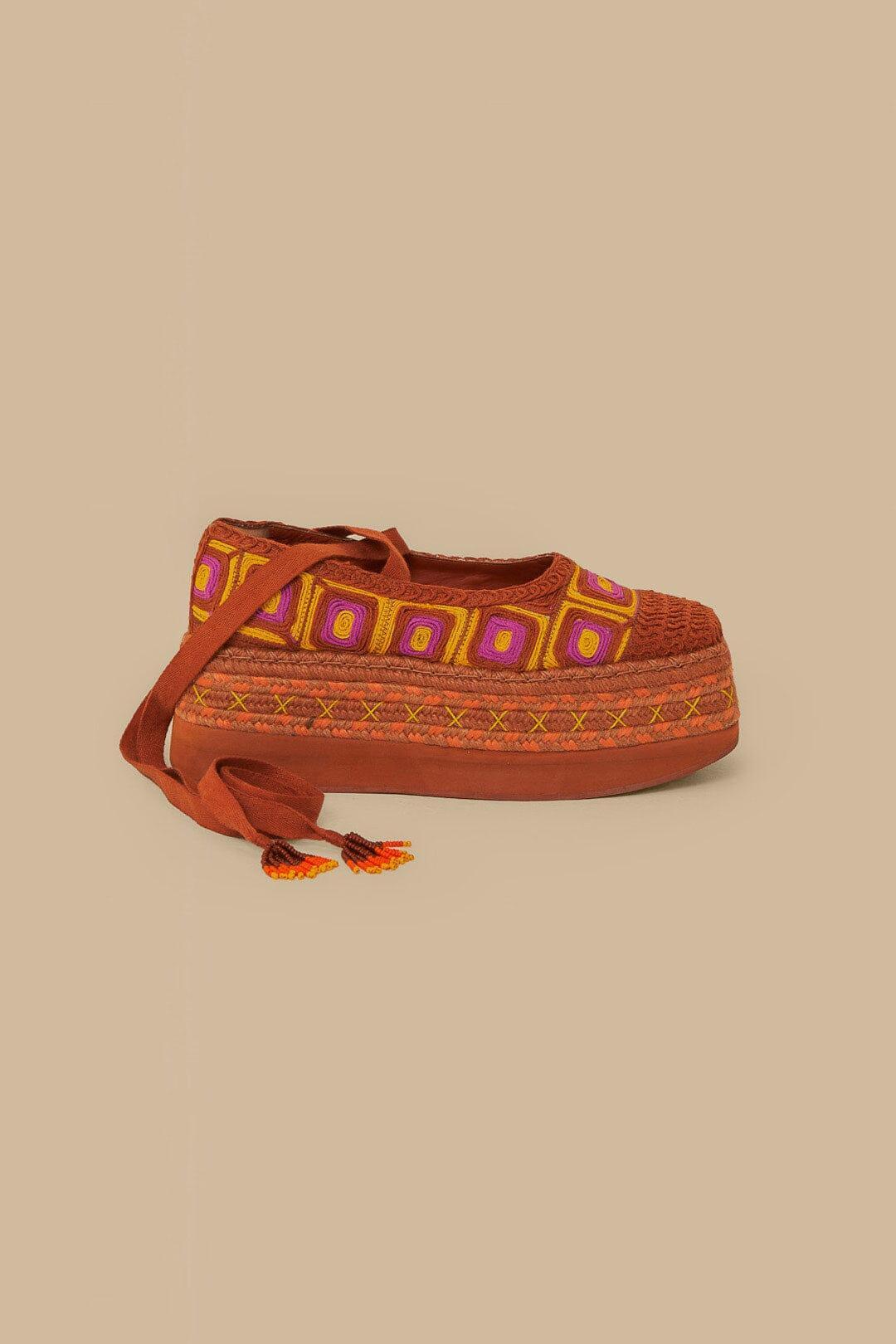 Rust Espadrille Flatform Slipper Product Image