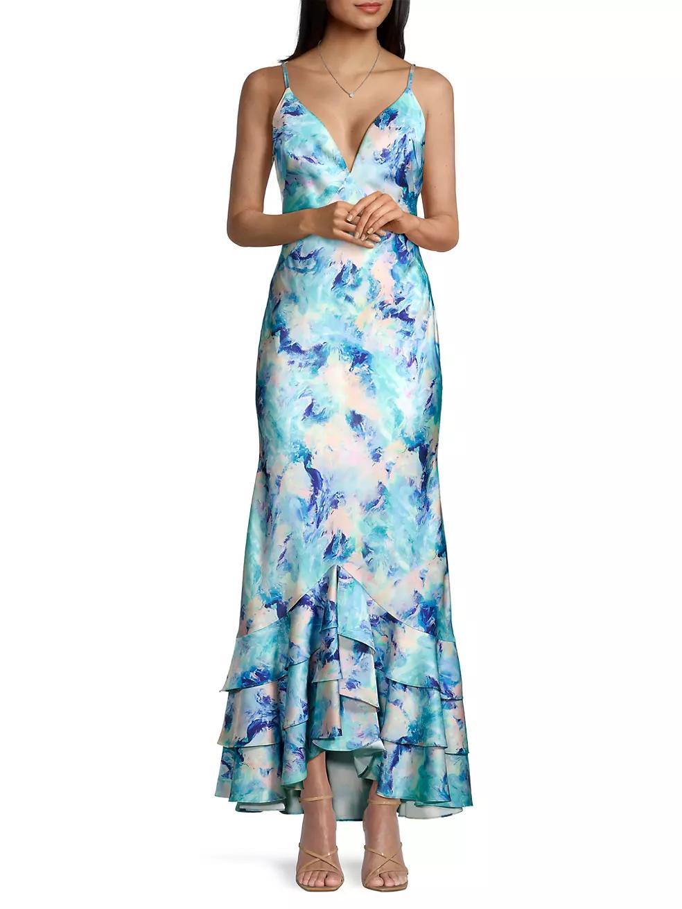 Abstract Satin Mermaid Gown Product Image