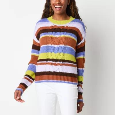 St. John's Bay Womens Crew Neck Long Sleeve Pullover Sweater Product Image