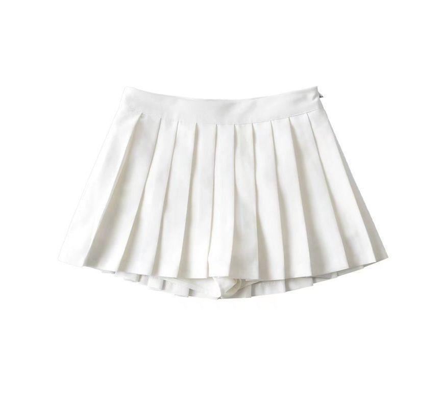 High Waist Mini Pleated Skirt Product Image