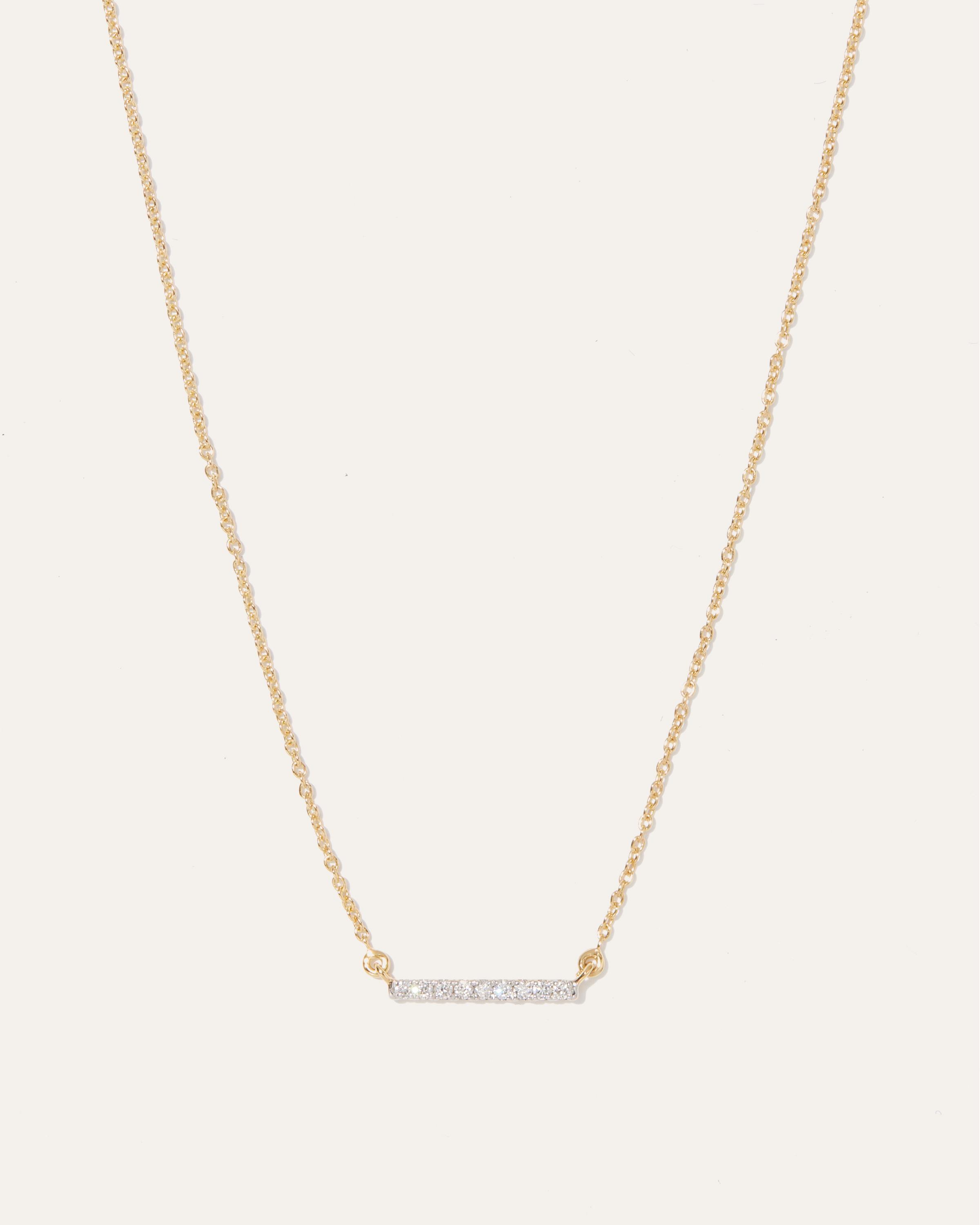 14K Gold Diamond Bar Necklace Product Image