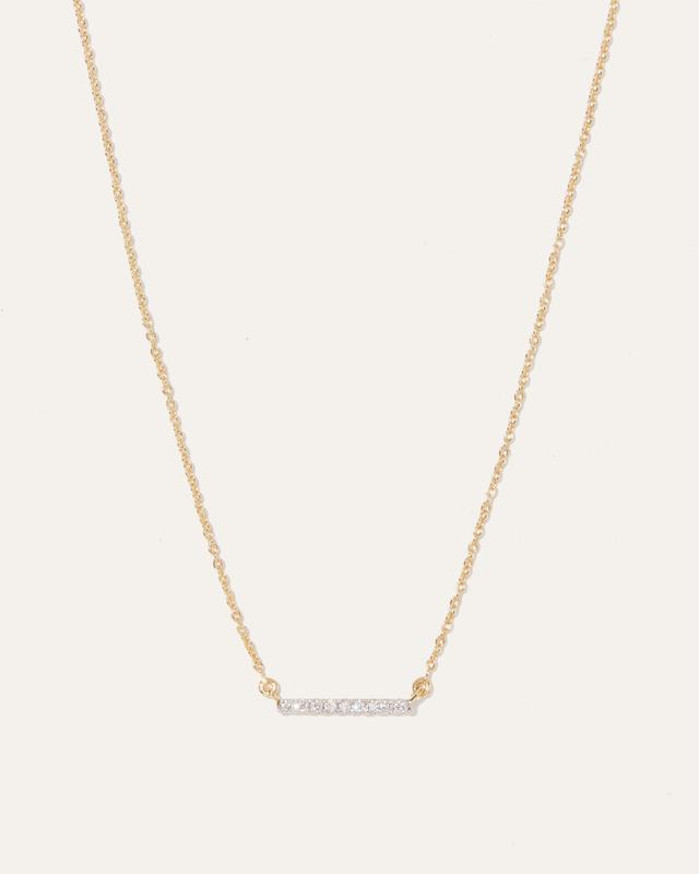 14K Gold Diamond Bar Necklace Product Image