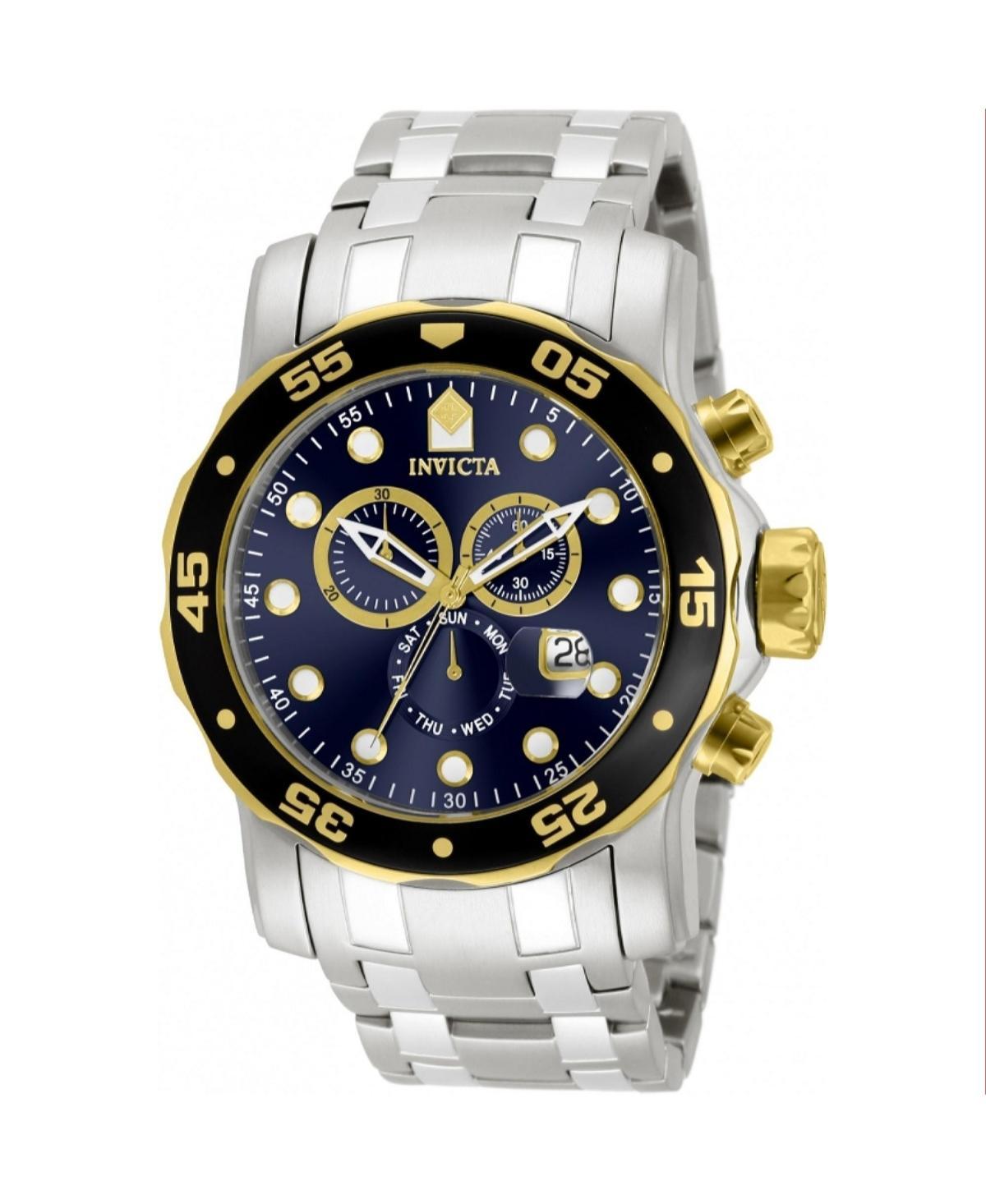 Invicta Mens 80041 Pro Diver Quartz Chronograph Blue Dial Watch - Blue Product Image