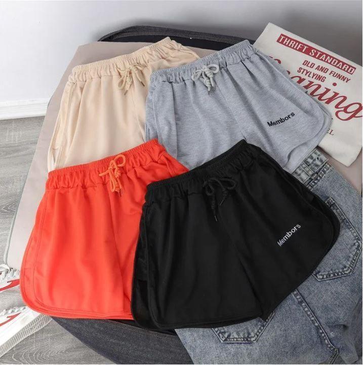 Plain Letter Embroidered Sweatshorts Product Image