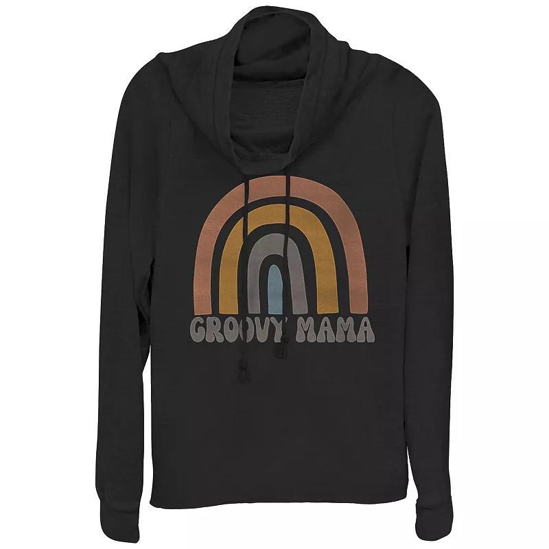 Womens Groovy Mama Cowlneck Graphic Lightweight Long Sleeve Product Image