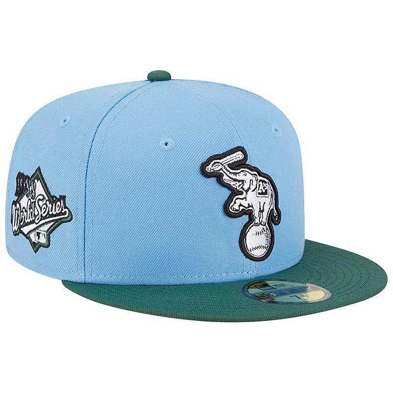 Mens New Era Sky Blue/Cilantro Oakland Athletics 1988 World Series 59FIFTY Fitted Hat Product Image