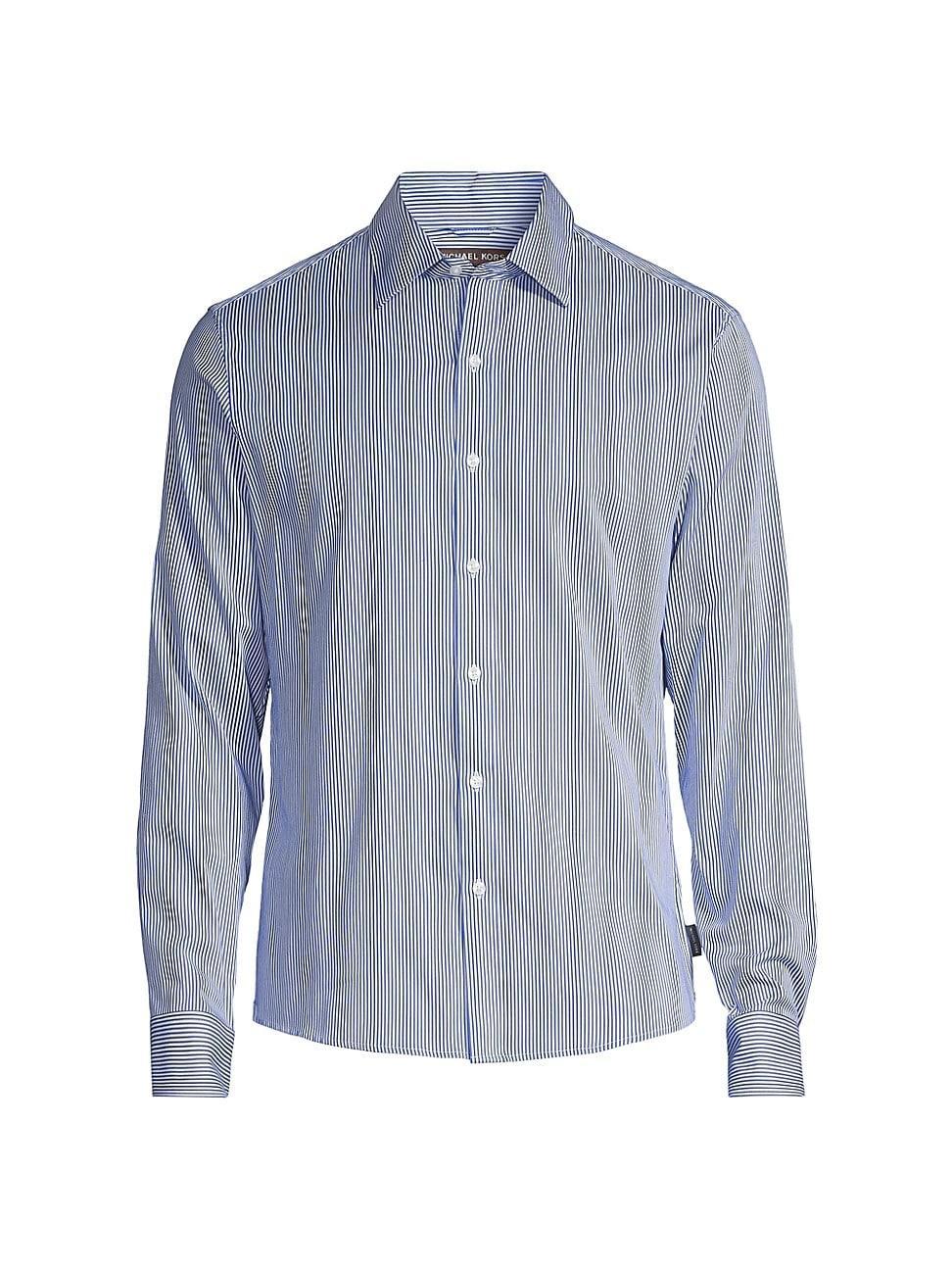 Mens Striped Button-Front Slim-Fit Shirt Product Image